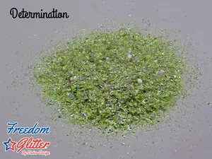Determination Exclusive Glitter Mix | Bubble & Hologram Lime Green | Solvent Resistant Cosmetic Grade Glitter