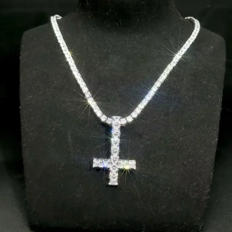 Upside Down Cross Chain Necklace
