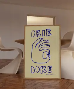 [Sale Up To 40%] [Unframed] Okie Doke Print Trendy Wall Art, Mid Century Modern Print