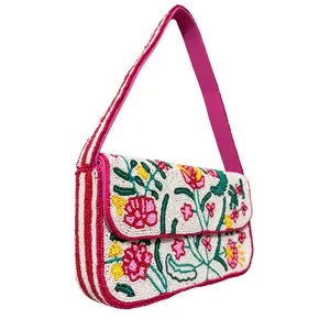 Handmade Colorful Floral Beaded Purse – Boho Summer Shoulder Bag for Women