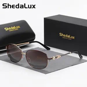 ShedaLux new unisex polarized sunglasses with dual-tone lenses, stylish rhinestone embellishments for sun shading and fashion