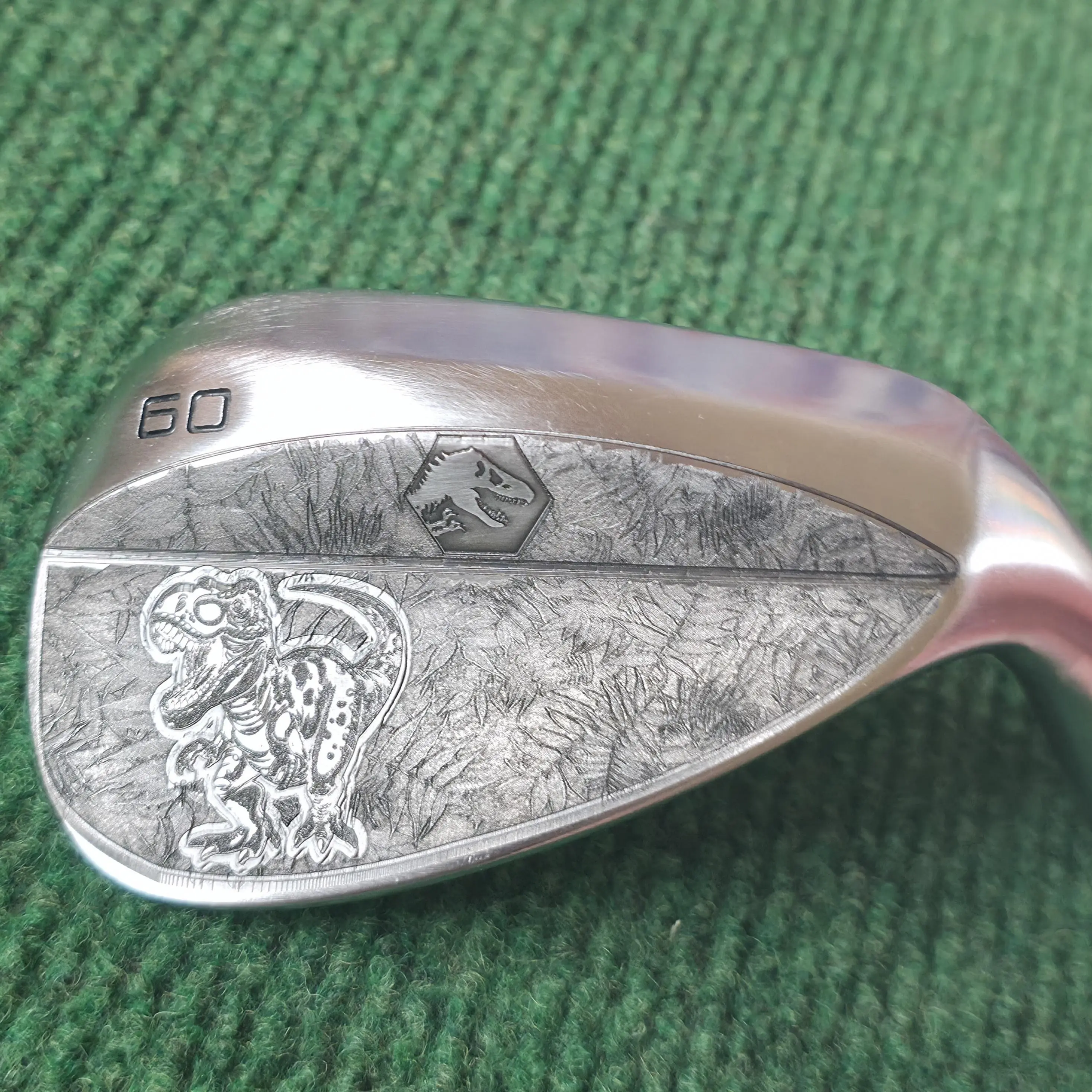 Custom Hand-Engraved 60 Degree Dinosaur Golf Wedge, Jurassic T-Rex Golf Gift