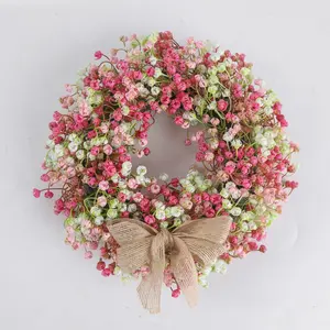 Easter Spring Wreath Colorful Eucalyptus Fake Flower Window Decoration Door Hanging Artificial Plant Ornament Artificial Flower Arrangements