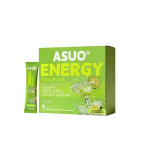 ASUO  Sugar-Free Energy Multiplier - Lime Margarita - Hydration Powder Packets | Electrolyte Powder Drink Mix | Convenient Single-Serving Sticks | Includes Natural Caffeine | 1 BOX (14 Servings)​ Vitamin