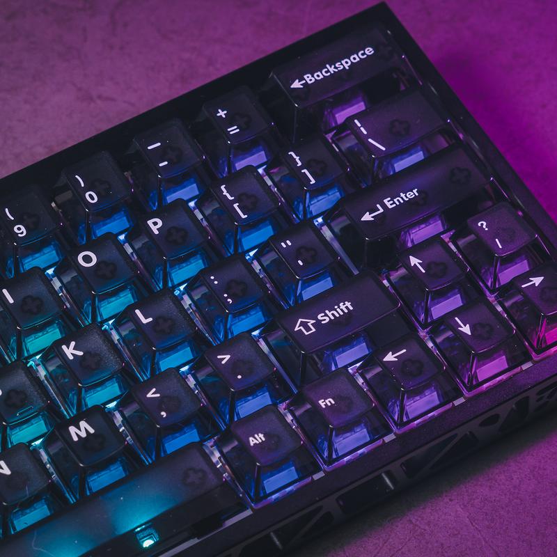 Latenpow Foggy Transparent Keycaps PBT Keycap Set for Mechanical Gaming Keyboard DIY 68/75 Layout 94 Keys