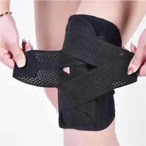 Adjustable Knee Brace with Side Stabilizers, Air Mesh Compression Support for Sports Running, Pain Relief for Meniscus Tear Arthritis