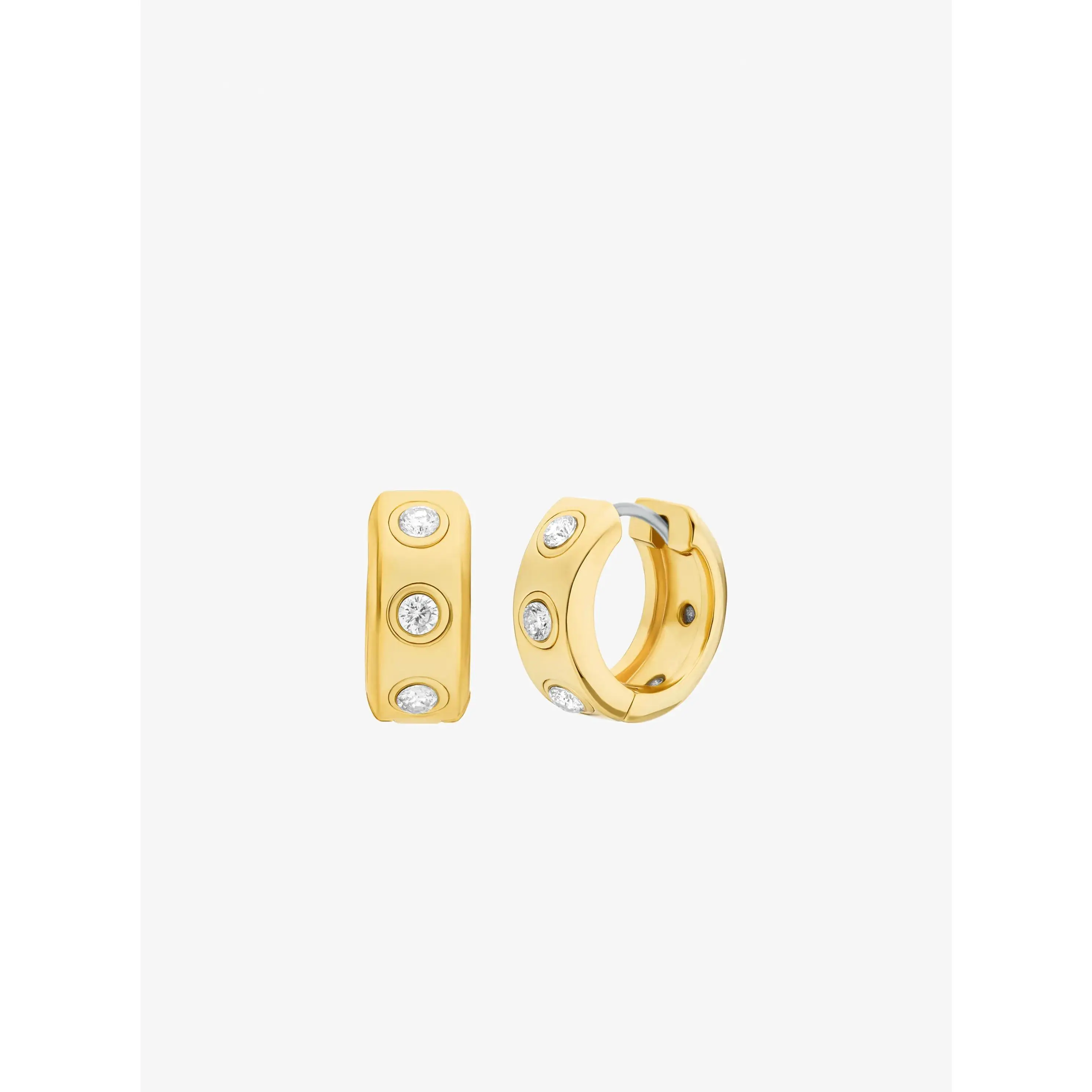 Pavé Logo Huggie Earrings
