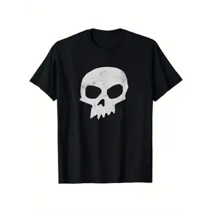 Vintage Distressed Skull Graphic Tee for Men and Women Soft Breathable Cotton Relaxed Fit Gothic Streetwear Suitable for Halloween Concerts and Costume Parties Machine Washable allSeason Edgy Fashion