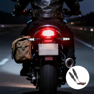 1pair Motorcycle LED Flowing Turn Signal Lights Motorbike Indicators Waterproof 12V LED Blinker Light Bulbs Universal