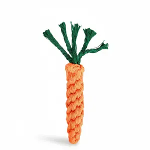 Handmade Braided Carrot Dog Chew Toy, Chew Stick, Durable Rope Knot Teeth Cleaning, Fun and Interactive Pet Toy for Dogs