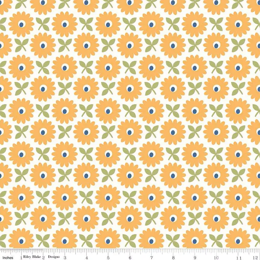 Fabric Riley Blake Heirloom Daisy Home Town 108" Wide Back by the Quarter Yard WB13601­-HEIRDAISY