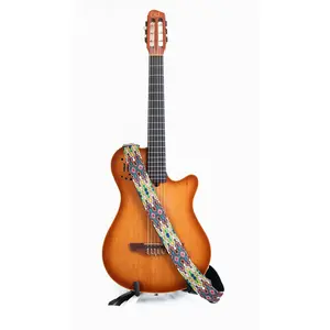 Groovin' - Native Beaded Guitar Strap with a Geometric Rainbow Design - Handmade by Mexican Artisans - Mother Sierra