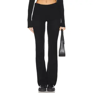 Frankies Bikinis Aimee Cloud Knit Pant in Black