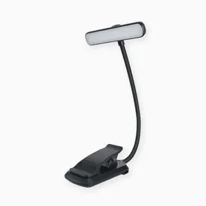 24 LED Rechargeable Book Light Clip On Reading Light with 3 Color Temperatures Stepless Dimming 80H Runtime Eye Care Lamp 360 Degree Flexible Neck with Memory Function for Bed Reading