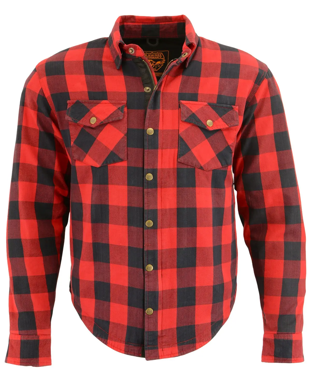 Milwaukee Leather Men's Performance Men'S Aramid Checkered Flannel Biker - 5Xl