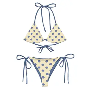 Banana Blueberry Polka Dot Bikini Set, Coquette, Teen Girl Swim, Gifts For Her, Summer Holiday Vacation, Poolside, Festival, Ibiza Swimwear