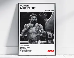 Mike Perry Poster, Platinum Mike Perry Print, Bare Knuckle Boxing