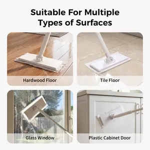 Itslife Adjustable Aluminium Standing Mop, Home Care Cleaning Tool with Cloth for Household Floor Use