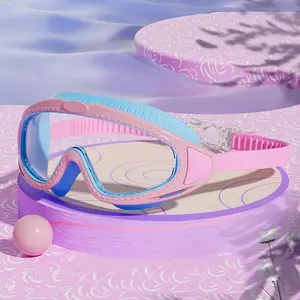 Swim Goggles for Boys and Girls, Waterproof Anti-Fog Clear Large Frame Dive Mask, Comfortable Fit, Non-Irritating