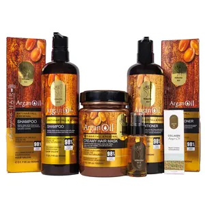 Keratin Ely Complete Hair Loss Treatment Kit with Argan Oil Sulfate-Free Shampoo Conditioner Mask & Oil