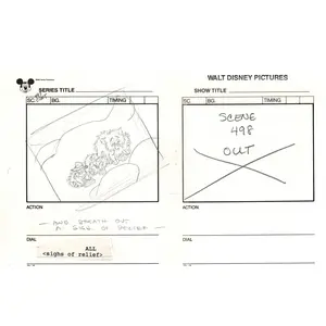 Chip n Dale Rescue Rangers Original Production Animation Storyboard Walt Disney FIRST EPISODE 1988 A122