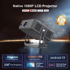 This black smart projector features autofocus, dual WiFi 6, Bluetooth 5.2, and 4K video recording capabilities. It's a portable projector. Enjoy free live sports broadcasts via a dedicated app; no membership is required, just connect to the internet.