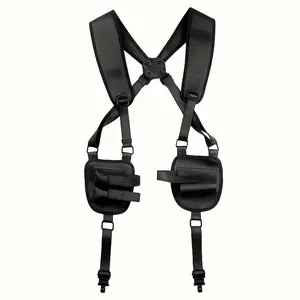 Vertical Shoulder Holster - Adjustable PU Leather Concealed Carry Holster with Double Magazine Pouch for Most Kinds of Pistols, Universal Fit and Easy Access