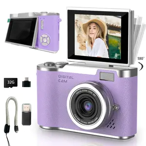 Flip screen student camera, USB rechargeable digital camera, portable beginner camera for students, entry level digital camera with built in games and filter effects, video recording  perfect gift for Mother’s Day, Thanksgiving, and New Year.