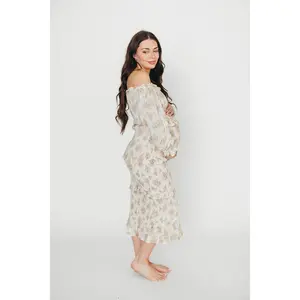 The Clea Midi Dress in Brown - Bump Friendly