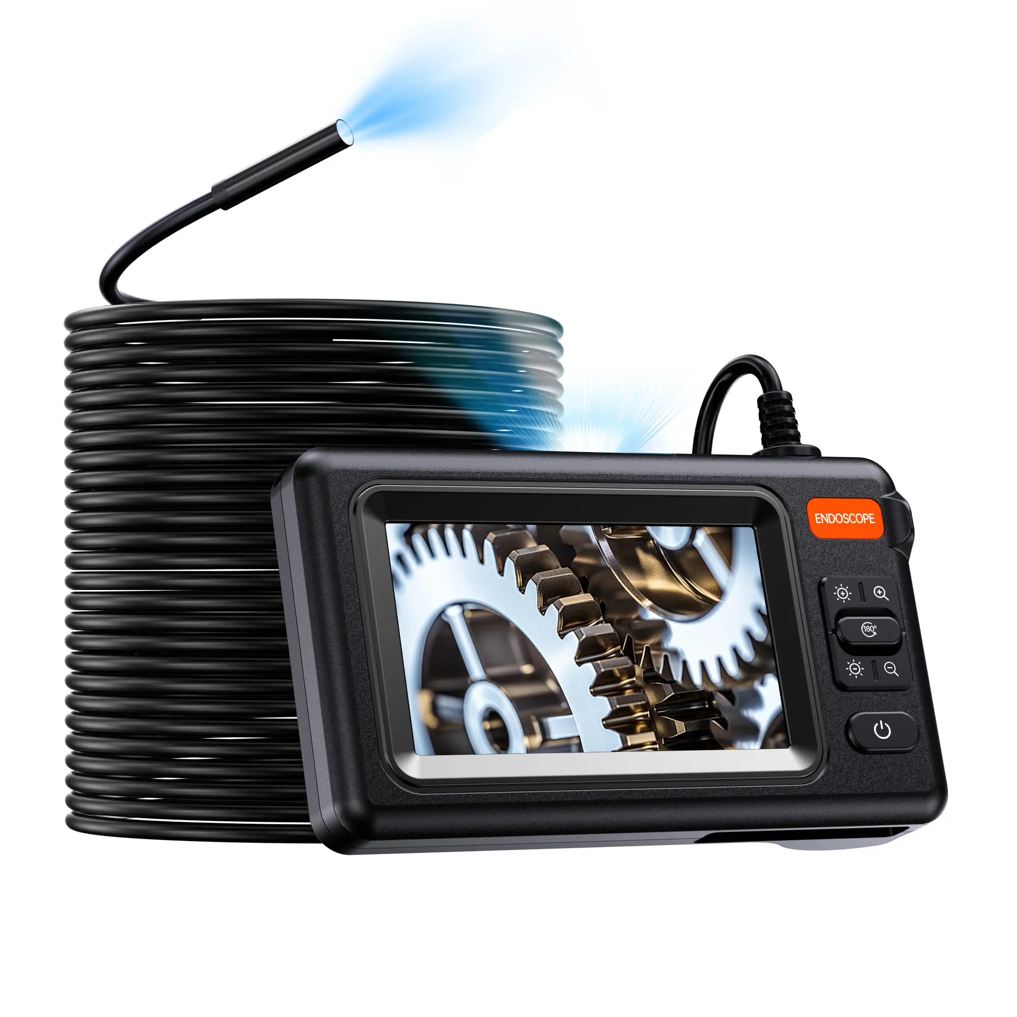 Portable Handheld Borescope with Large LCD Screen, Industrial Endoscope Inspection Camera, Suitable for Automotive, Automobile, Drain Pipe, Detecting Tools, Diagnostic Tool, Air Conditioner & Wall Inspection