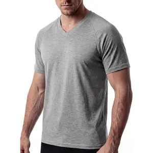 Coolmax Bamboo Viscose Men's V-Neck T-Shirt Moisture Wicking Cooling Quick Dry Breathable Lightweight Gym Workout Outdoor