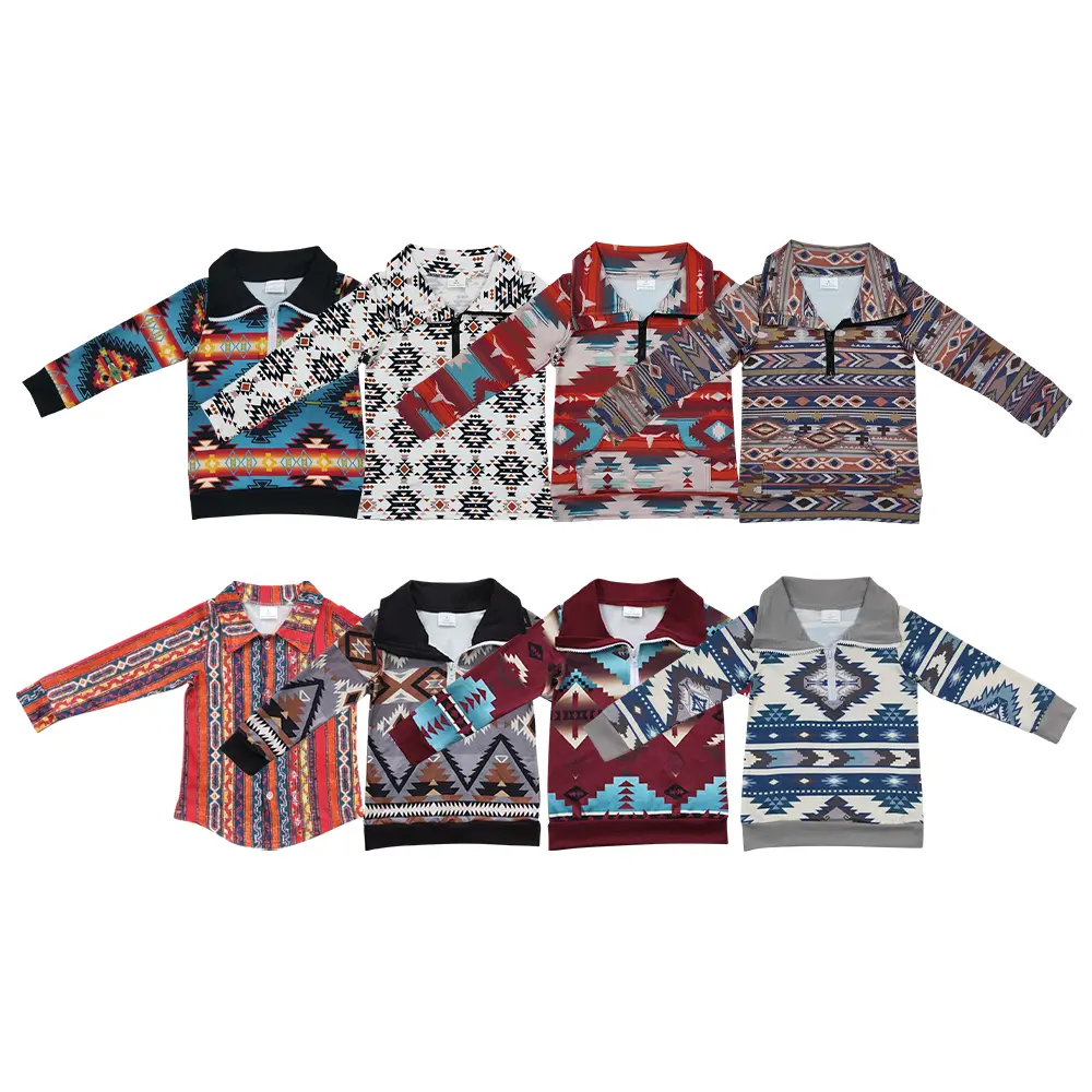 Western Pullover Sweatshirts Cowboy Half Zip