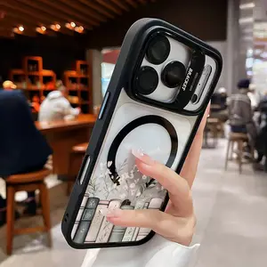 Floral Bookshelf Lightweight Pattern Phone Case, Shockproof Camera Ring Stand Heavy Duty Clear Phone Case Compatible With iPhone 17 16 15 14 Plus 13 Pro 12 11 ProMax 17Air 17 ProMax & Samsung S26 S25 Ultra, Camera Lens Protector Phone Accessory