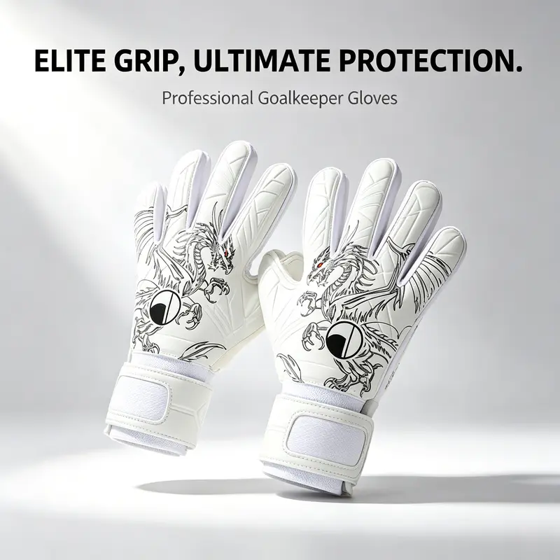 Football gloves, goalkeeper gloves, goalkeeper gloves for children and adults, for competition and training, with finger protection, thickened latex, non-slip, SummerVibes soccer goalie