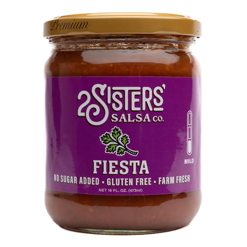 2 Sisters' Salsa Company Premium Fiesta Salsa - Gluten-Free, No Sugar Added, Antioxidant-Rich, Low-Carb Flavor Booster for Everyday Dishes