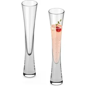 2pcs Champagne Glasses, Champagne Giraffe Glasses, Hand-Blown Sparkling Wine Crystal Glasses, Perfect For Weddings, Toasts, Parties, Gatherings