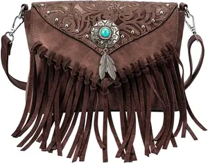 Small Crossbody Bags for Women Crossbody Handbag Fringe Purse Tassel  Bag Turquoise Concho Wallet