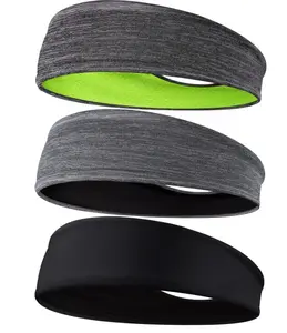 Braylin Men's Headbands, 3-Pack Head Band for Men, Sport Sweatbands for Running Fitness Yoga Cycling, Sweat Wicking Non Slip