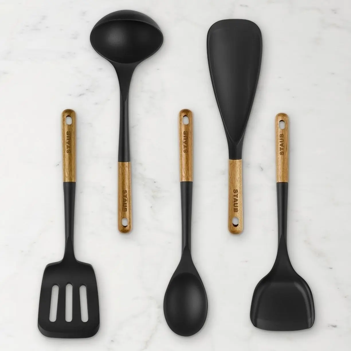 Staub Silicone Kitchen Utensils Set - 5-Piece Set with Spoon for Cooking Needs, Five Pieces