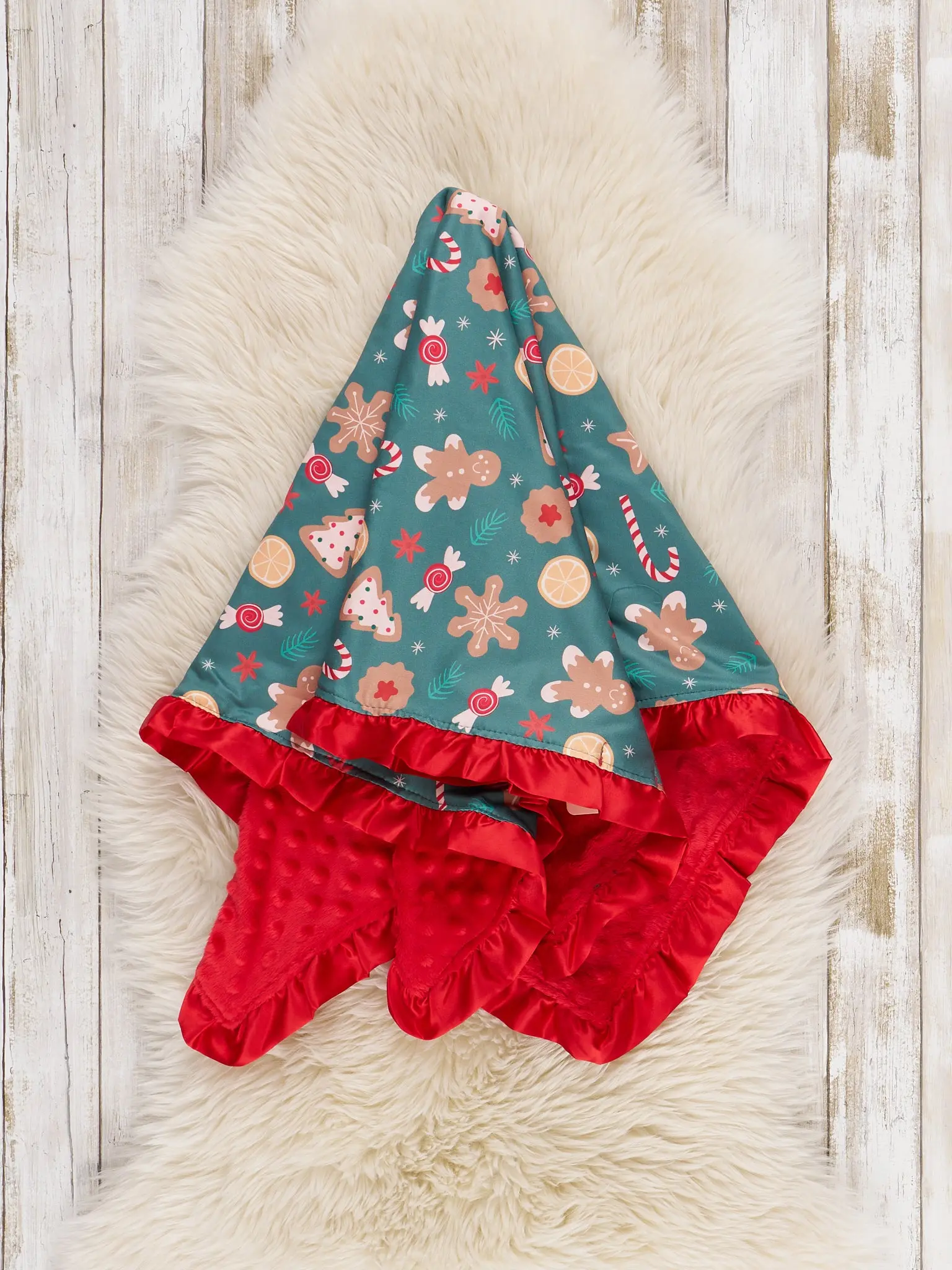 Holiday Sweet Dreams Ruffle Minky Blanket Holiday Sweet Dreams Ruffle Minky Blanket