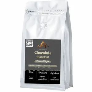 Chocolate Hazelnut Coffee - Ground Coffee with Hazelnut Flavor, Natural Ingredients, Net Weight 12 oz Beverage Bean Sweet
