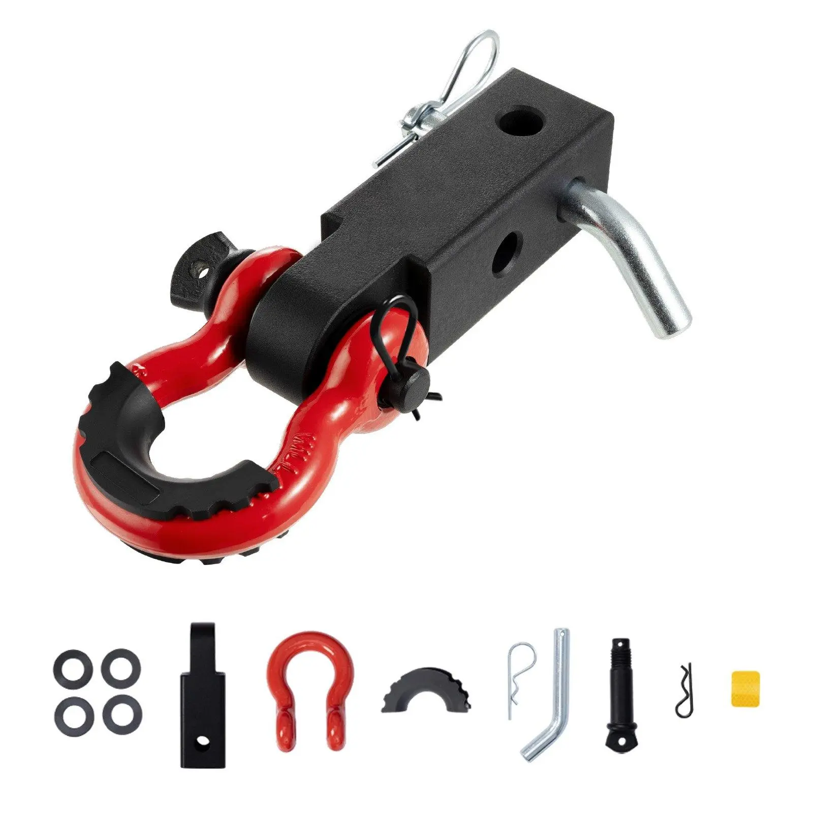 【Summerfinds】VEVOR 2" Trailer Shackle Hitch Receiver D-Ring Recovery for Truck Jeep 65900 lbs