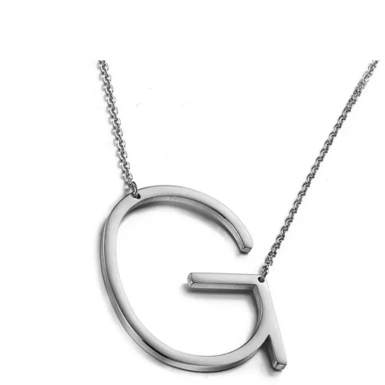 G sideways initial necklace Female Birthday Metal Coating Anniversary Auspicious