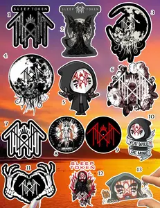 Combo 13Stickers Sleep token Vinyl Sticker Water Proof Sticker for Laptop, Bottle, phonecase