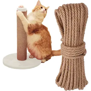 Household daily necessities Nature Hemp Rope, Sisal Rope for Cat Scratcher, Cat Scratching Post Replacement, Heavy Duty Jute Twine for Cat Tree and Tower, DIY (1/4inch, 33FT)