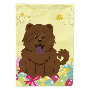 Easter Eggs Chow Chow Chocolate Flag Garden Size BB6141GF Decor Artwork Colorful Decoration