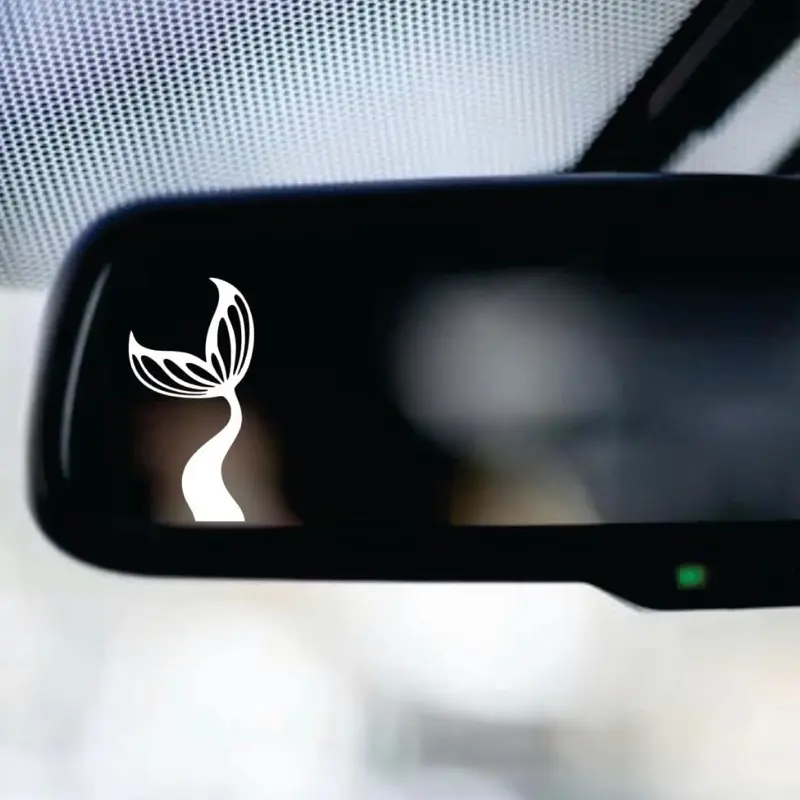 Tiny Mermaid Tail Car Decal Truck Bumper Sticker Window Windshield Vinyl Sunvisor Rearview Mirror