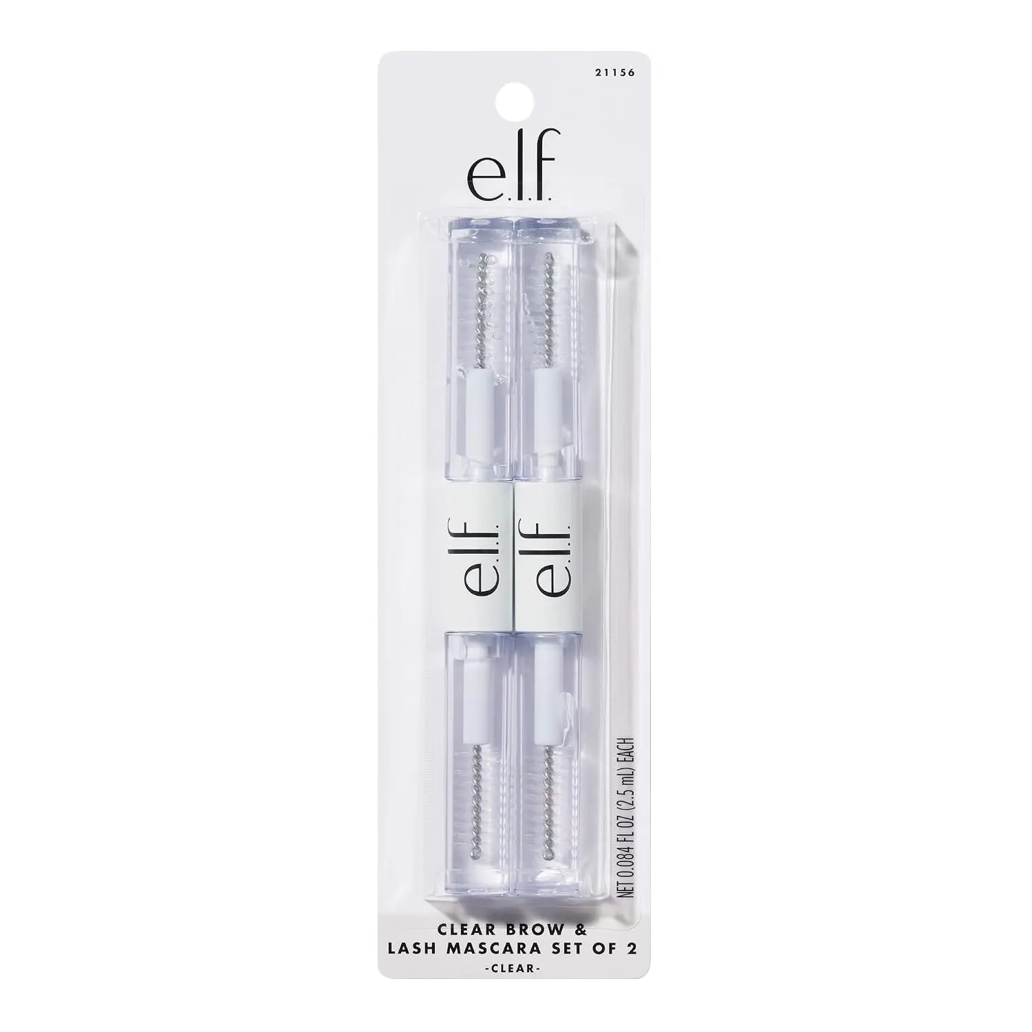 e.l.f. Clear Lash & Brow Mascara Gel, Dual-Sided Flexible Hold, Long-Lasting Clear Formula for Natural-Looking Brows & Defined Lashes