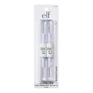 e.l.f. Clear Lash & Brow Mascara Gel, Dual-Sided Flexible Hold, Long-Lasting Clear Formula for Natural-Looking Brows & Defined Lashes