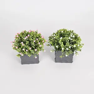 2 Pack Artificial Plants No Maintenance Faux Greenery Set Vibrant Lifelike Decor for Centerpieces Shelves Workspace and Brightening Any Room Effortless Home Office Style